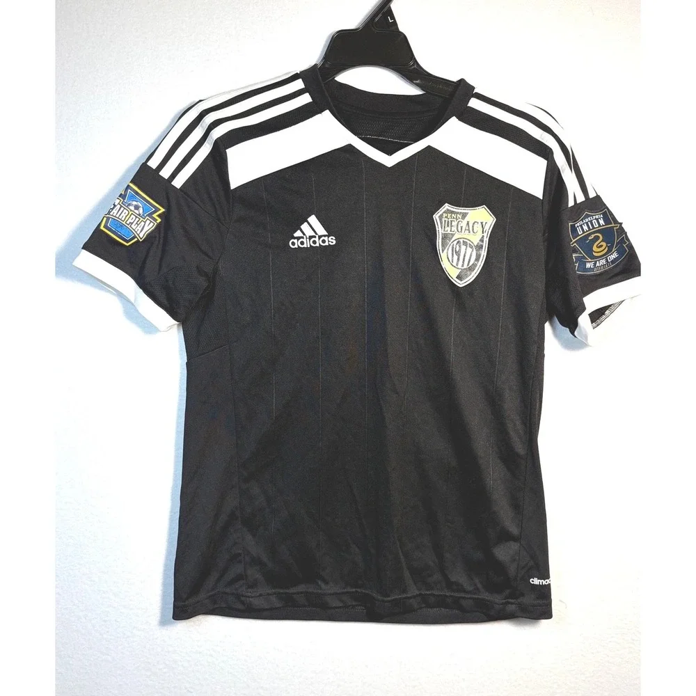 Adidas Soccer Jersey Kids XL Black Excellent Penn Legacy Philadelphia Union 17